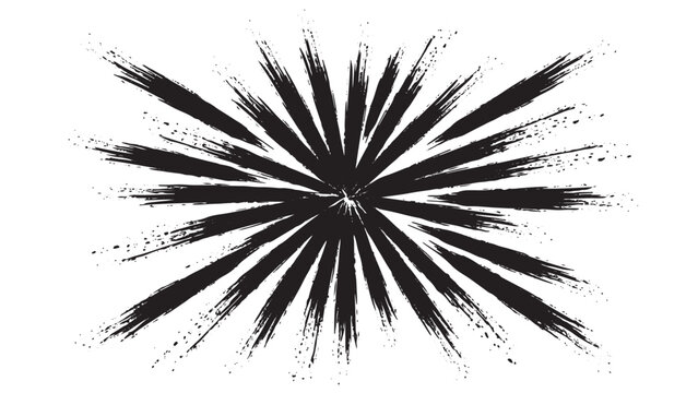 Grunge brush stroke starburst radial design element
