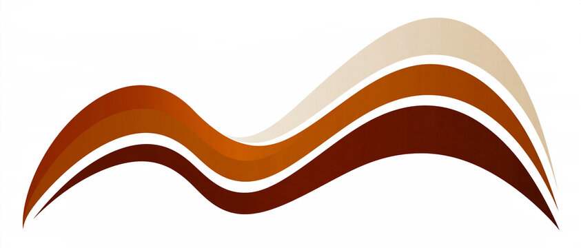 Abstract Flowing Brown and White Curved Wave Lines