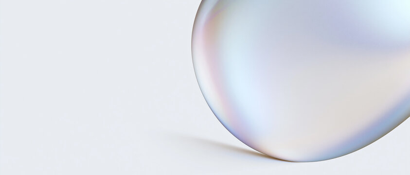 Modern Minimalist Abstract Iridescent Holographic Sphere on White