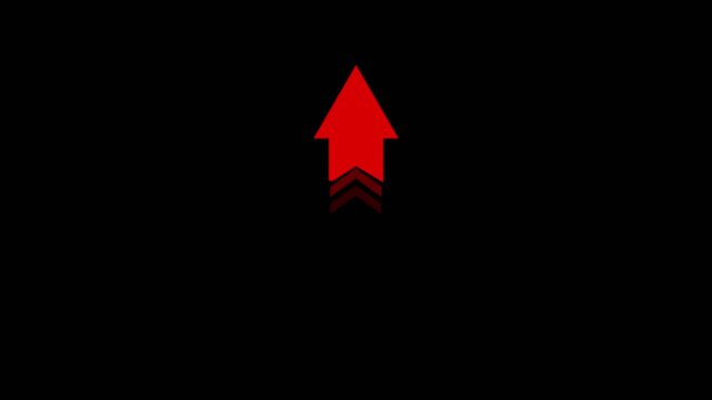 Red color up arrow icon animation on white background .red up Arrow Icon Animation with - 4K ProRes.