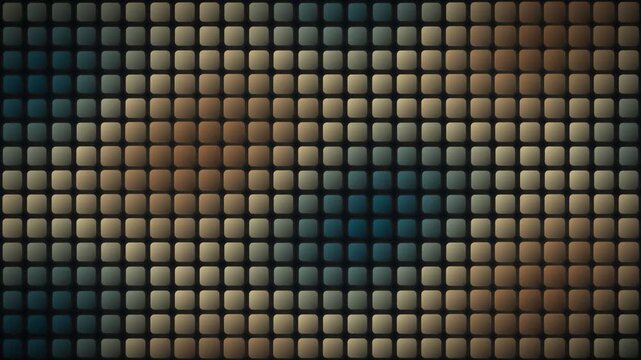 Rippling mosaic tiles in teal gold and copper, geometric pattern motion background