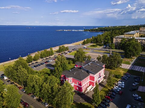 Overlook over Petrozavorsk and lake Onega, Karelia, Russia