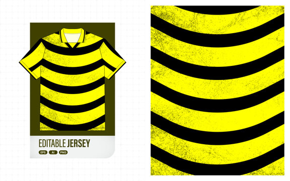 Striped Athletic Jersey Design with Distressed Grunge Texture