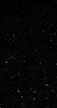 Smoothly Rotating Space Background with Pointed Stars. Twinkling stars shift through smooth rotation across dark space. 