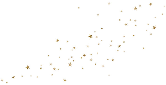 Falling gold stars glitter confetti overlay on transparent,  luxury festive celebration sparkle background decoration