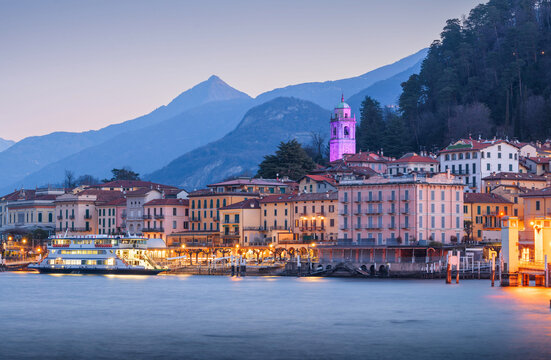 Bellagio, Italy on Lake Como at dawn 556