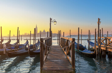 Gondolas in Venice, Italy at dawn on the Grand Canal 509 © Richard Kovacs photo