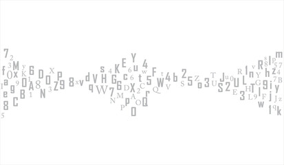Obraz premium black and white and white Flying latin letters. White chalk scattered charachters of English alphabet. Foreign languages study concept. Back to school banner on blackboard background.Fonts Complete