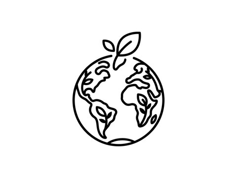 flat vector illustration line art icon bundle set design illustrating global ecology earth protection and green sustainability icons for nature and environmental mobile apps