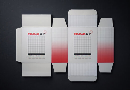 Unfolded Packaging Box Branding Design Mockup