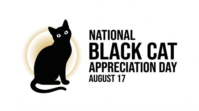Black cat silhouette for national black cat appreciation day