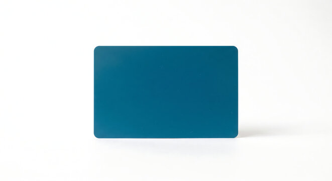 Teal Blank Card: A simple, solid teal blank card with rounded corners is presented on a plain background, offering a clean canvas for design or information.