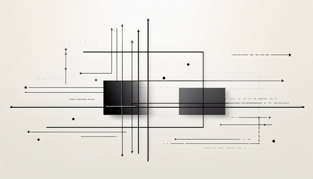 basic geometric rectangle outline thin black border vertices dots minimal clean background design composition