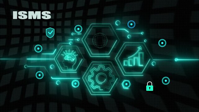 ISMS - Information security management System AI Brain Concepts.4k motion video .