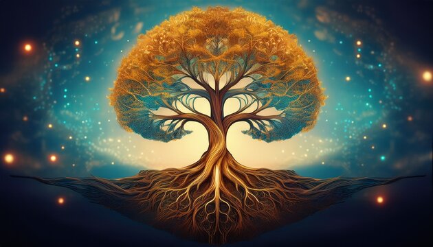 tree of life with the roots ai generated
