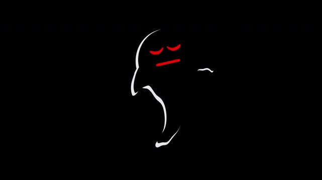 Creepy Red Eyed Ghostly Figure Silhouette Floating in Atmosphere ghost haunted eyes dark spooky paranormal video clip graphic animation horror