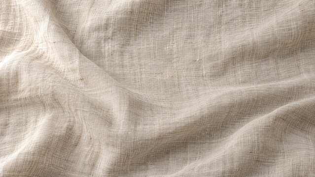 Texture de tissu en lin naturel froiss&eacute;