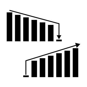 Business finance bar chart graph with black vector element