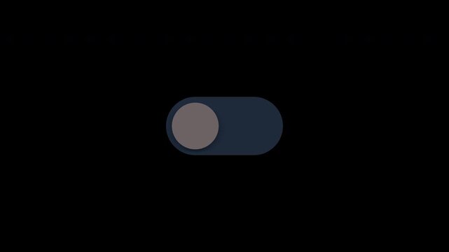 4K Isolated Toggle Switch Animation ON OFF Button UI Element with Transparent Background