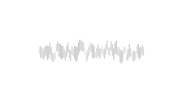 Minimal Abstract Audio Waveform Equalizer with Vertical Sound Bars on White Background.