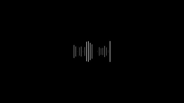 Minimal Abstract Audio Waveform Equalizer with Vertical Sound Bars on White Background.