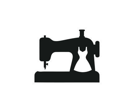 Sewing machine vector icon tailor craft equipment stitching