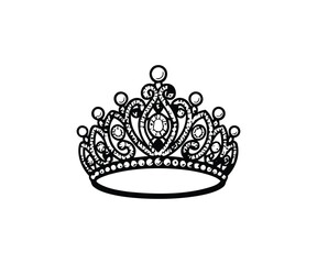 Royal tiara crown vector icon diamond princess tiara jewelry © Oishe
