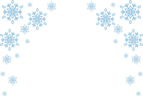 Winter snowflake top border frame
