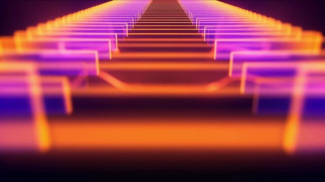 超伝導光導波路の量子パルスが暗黒空間で変位する抽象光学科学CG背景