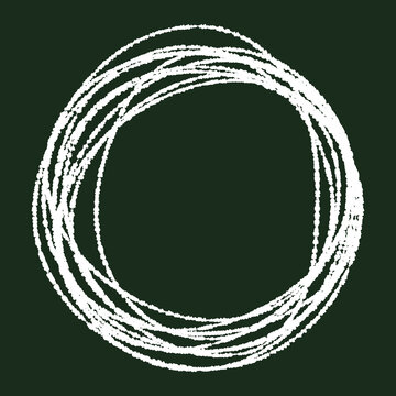 Hand-drawn white spiral frame for use as a frame, copy space, emphasis, etc