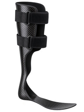 Carbon Fiber Ankle Foot Orthosis AFO Medical Drop Foot Brace Isolated on Transparent Background PNG