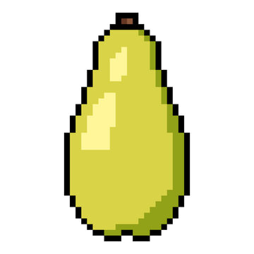 Vector Pixel Art Icon of Papaya Fruit
