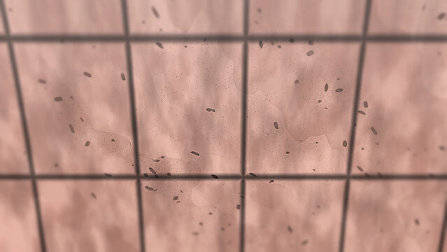 Grid overlay on textured surface with irregular shapes