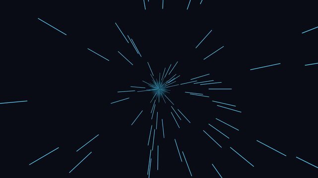 Abstract Blue Hyperspace Light Streaks Motion Background