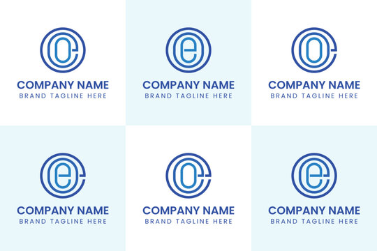 Letters OEO OOE EOO EOE EEO OEE Monogram Logo Set, suitable for any business