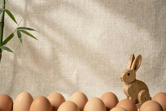 Japanandi Serenity Easter Background with Copy Space