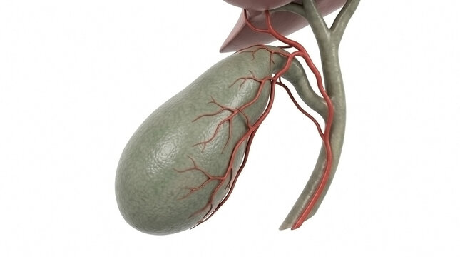Human gallbladder anatomy with bile ducts and vascular system digestive system medical illustration human organs gall bladder