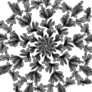 seamless pattern with flowers and isolated on white background