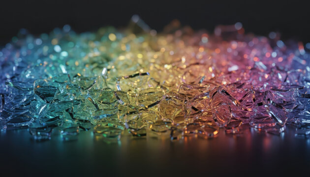 Colorful Pile of Broken Shards of Glass