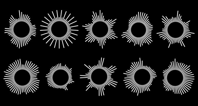 Simple white-line icon set featuring audio, sound, music, vibration, and more