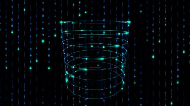 Magenta Holographic Cyber Matrix Digital Rain Cylinder Seamless Loop
