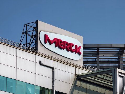 Shanghai, China-Sep.25th 2026: Merck KGaA company brand sign