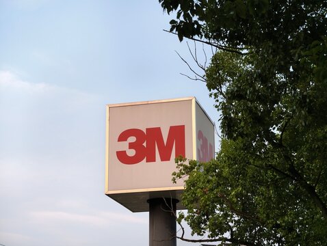 Shanghai, China-Sep.25th 2026: 3M brand sign on a pole