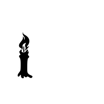 Flame burning on a simple torch icon