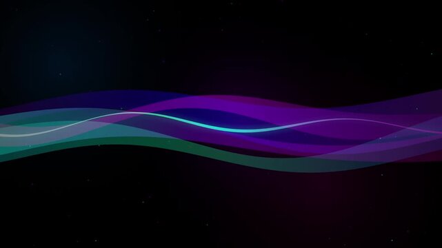 Glowing Holographic Aurora Waves Magenta Cyan Ribbons Seamless Loop
