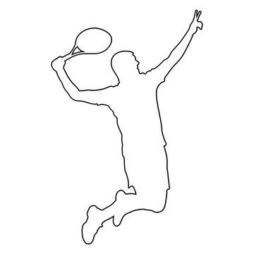 Line sketch of a male tennis player.