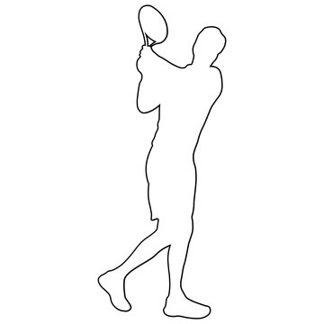 Line sketch of a male tennis player.