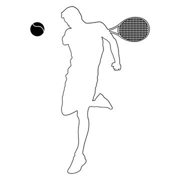 Line sketch of a male tennis player.