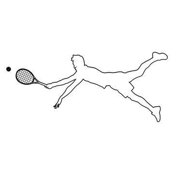 Line sketch of a male tennis player.