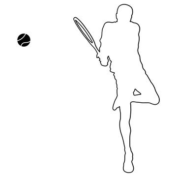 Line sketch of a male tennis player.